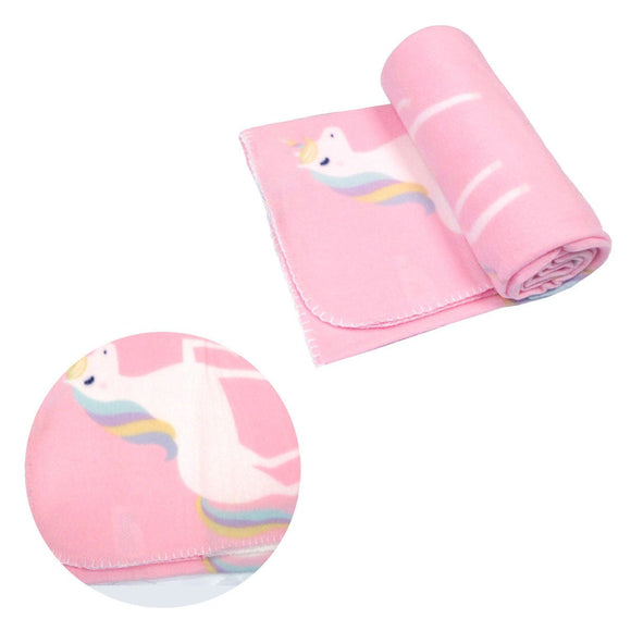 Funky Cute Polar Fleece Throw Rug Pink Unicorn - RnR Galore