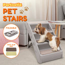 Furtastic Foldable Pet Stairs in Grey - 50cm Dog Ladder Cat Ramp with Non - Slip Mat for Indoor and Outdoor Use - RnR Galore