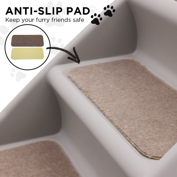 Furtastic Foldable Pet Stairs in Grey - 50cm Dog Ladder Cat Ramp with Non - Slip Mat for Indoor and Outdoor Use - RnR Galore