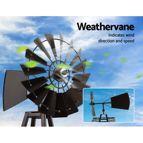 Garden Windmill 160cm Metal Ornaments Outdoor Decor Ornamental Wind Mill - RnR Galore