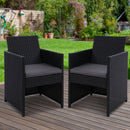 Gardeon 2PC Outdoor Dining Chairs Patio Furniture Wicker Garden Cushion Hugo - RnR Galore