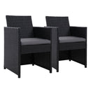 Gardeon 2PC Outdoor Dining Chairs Patio Furniture Wicker Garden Cushion Hugo - RnR Galore