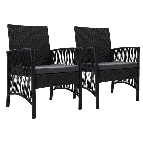 Gardeon 2PC Outdoor Dining Chairs Patio Furniture Wicker Lounge Chair Garden - RnR Galore