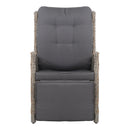 Gardeon 2PC Recliner Chairs Sun lounge Wicker Lounger Outdoor Furniture Adjustable Grey - RnR Galore