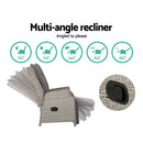 Gardeon 2PC Recliner Chairs Sun lounge Wicker Lounger Outdoor Furniture Adjustable Grey - RnR Galore