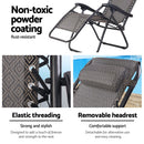 Gardeon 2PC Zero Gravity Chair Folding Outdoor Recliner Adjustable Sun Lounge Camping Beige - RnR Galore