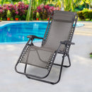 Gardeon 2PC Zero Gravity Chair Folding Outdoor Recliner Adjustable Sun Lounge Camping Beige - RnR Galore