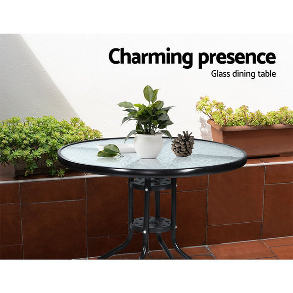 Gardeon 3PC Bistro Set Outdoor Furniture Rattan Table Chairs Cushion Patio Garden Lyra - RnR Galore