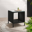 Gardeon Coffee Side Table Wicker Desk Rattan Outdoor Furniture Garden Black - RnR Galore