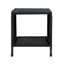 Gardeon Coffee Side Table Wicker Desk Rattan Outdoor Furniture Garden Black - RnR Galore