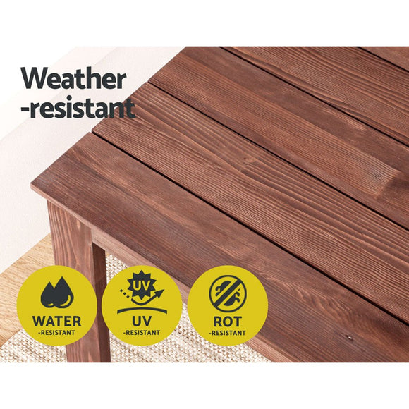 Gardeon Coffee Side Table Wooden Desk Outdoor Furniture Camping Garden Brown - RnR Galore
