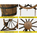 Gardeon Garden Decor Plant Stand Outdoor Ornament Wooden Wagon Wheel 80cm - RnR Galore