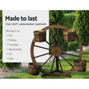Gardeon Garden Decor Plant Stand Outdoor Ornament Wooden Wagon Wheel 80cm - RnR Galore
