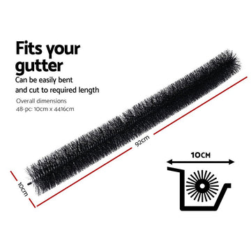 Gardeon Gutter Guard Brush 44M 92X10cm 48PCS - RnR Galore