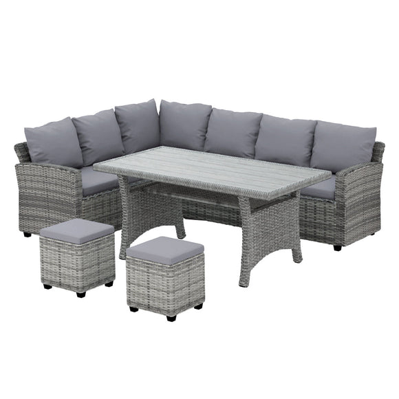 Gardeon Outdoor Dining Set Wicker Table Chairs Setting 8 Seater - RnR Galore
