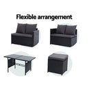 Gardeon Outdoor Furniture Dining Setting Sofa Set Lounge Wicker 9 Seater Black - RnR Galore