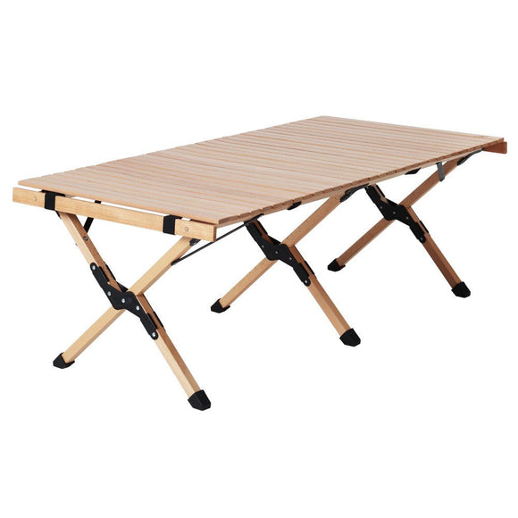 Gardeon Outdoor Furniture Wooden Egg Roll Picnic Table Camping Desk 120CM - RnR Galore