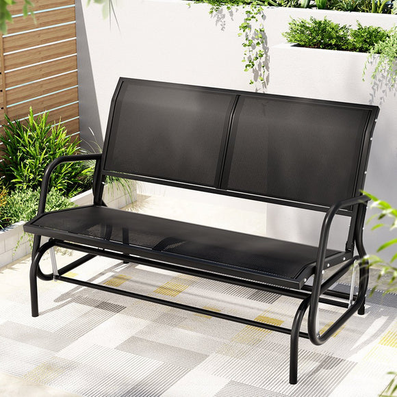 Gardeon Outdoor Garden Bench Seat Swing Glider Rocking 2 Seater Patio Furniture Black - RnR Galore