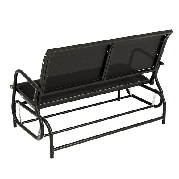 Gardeon Outdoor Garden Bench Seat Swing Glider Rocking 2 Seater Patio Furniture Black - RnR Galore
