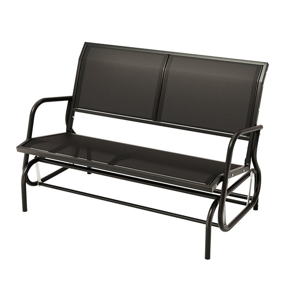 Gardeon Outdoor Garden Bench Seat Swing Glider Rocking 2 Seater Patio Furniture Black - RnR Galore