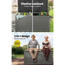 Gardeon Outdoor Storage Box 680L Container Lockable Garden Bench Tool Shed Black - RnR Galore