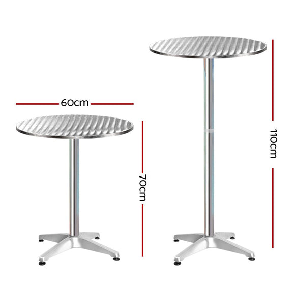 Gardeon Set of 4 Outdoor Bar Table Aluminium Round 70/110CM - RnR Galore