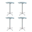 Gardeon Set of 4 Outdoor Bar Table Aluminium Round 70/110CM - RnR Galore