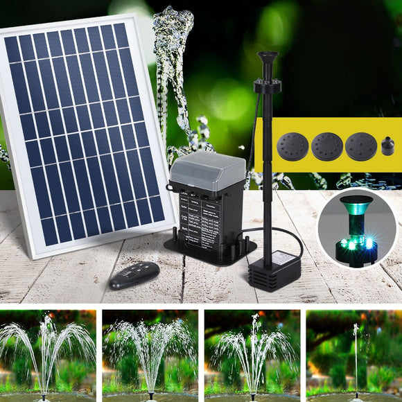 Gardeon Solar Pond Pump Submersible Fountain with Battery Kit LED Lights 5.2FT - RnR Galore