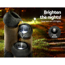 Gardeon Solar Water Feature Cascading Fountain 3 - Tier Pot LED Lights 76CM Grey - RnR Galore