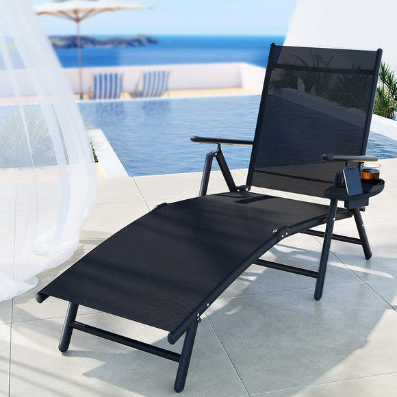 Gardeon Sun Lounge Outdoor Lounger Aluminium Folding Beach Chair Camping Patio - RnR Galore
