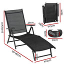 Gardeon Sun Lounge Outdoor Lounger Aluminium Folding Beach Chair Camping Patio - RnR Galore