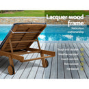 Gardeon Sun Lounge Wooden Lounger Outdoor Furniture Day Bed Wheels Patio Grey - RnR Galore
