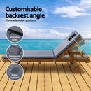 Gardeon Sun Lounge Wooden Lounger Outdoor Furniture Day Bed Wheels Patio Grey - RnR Galore