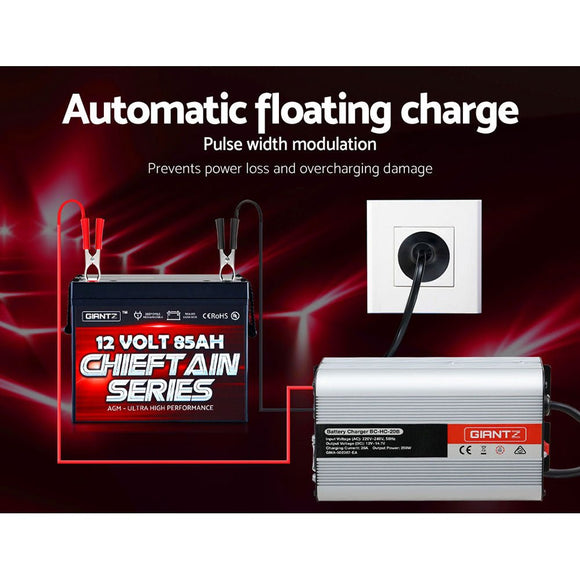 Giantz 12V 20A Car Battery Charger Inverter 20 Amp ATV 4WD Boat Caravan - RnR Galore