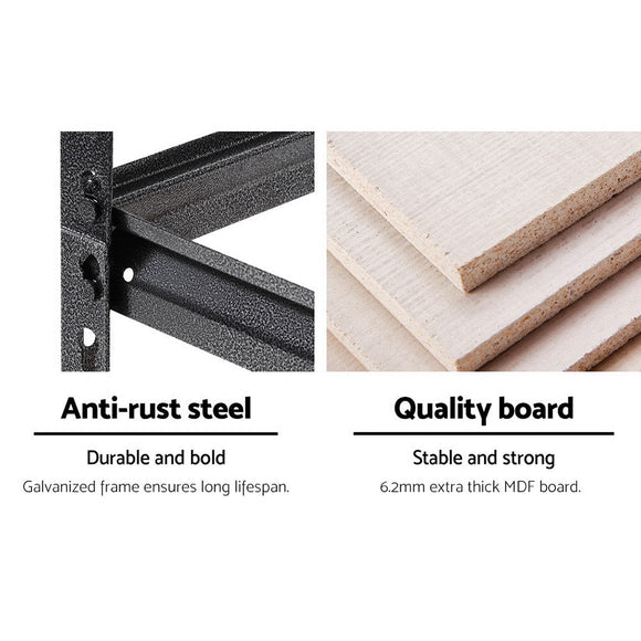 Giantz 1.8M Garage Shelving Warehouse Rack Pallet Racking Storage Shelf Charcoal - RnR Galore