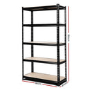 Giantz 1.8M Garage Shelving Warehouse Rack Pallet Racking Storage Shelve Black - RnR Galore