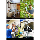 Giantz 2.6M Telescopic Ladder Aluminium Extension Extendable Steps Adjustable Height - RnR Galore