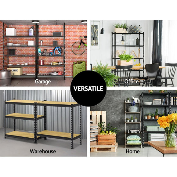 Giantz 2x1.5M Garage Shelving Warehouse Rack Pallet Racking Storage Shelve Black - RnR Galore