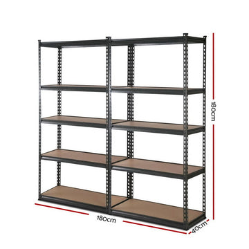 Giantz 2x1.8M Garage Shelving Warehouse Rack Pallet Racking Storage Charcoal - RnR Galore