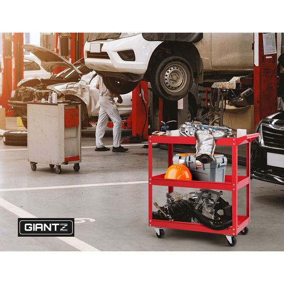 Giantz 3 - Tier Tool Cart Trolley Workshop Garage Storage Organizer Red - RnR Galore