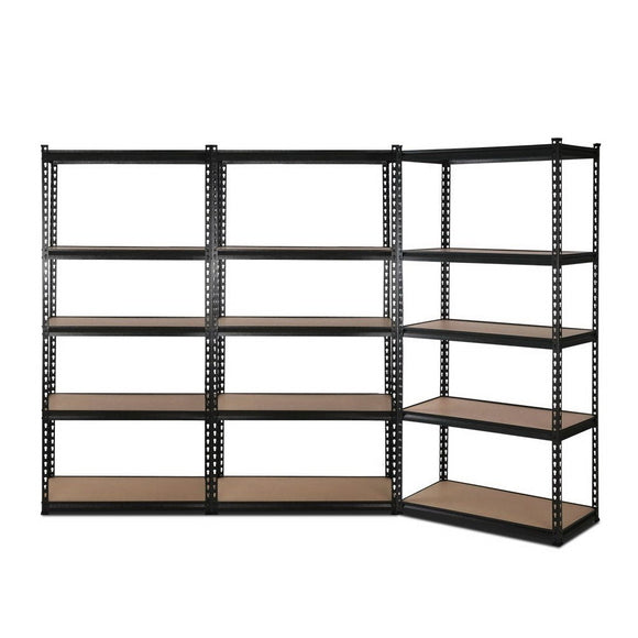 Giantz 3x1.8M Garage Shelving Warehouse Rack Pallet Racking Storage Shelve Black - RnR Galore