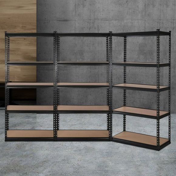 Giantz 3x1.8M Garage Shelving Warehouse Rack Pallet Racking Storage Shelve Black - RnR Galore