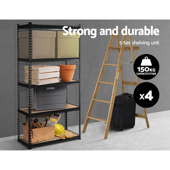 Giantz 4x1.5M Garage Shelving Warehouse Rack Pallet Racking Storage Shelve Black - RnR Galore