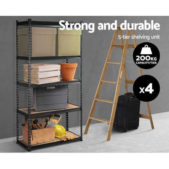 Giantz 4x1.8M Garage Shelving Warehouse Rack Pallet Racking Storage Charcoal - RnR Galore
