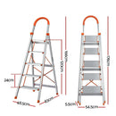 Giantz 5 Step Ladder Multi - Purpose Folding Aluminium Light Weight Non Slip Platform - RnR Galore