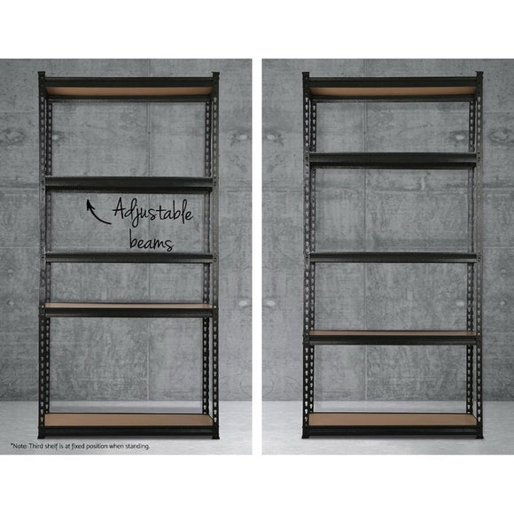 Giantz 5x1.5M Garage Shelving Warehouse Rack Pallet Racking Storage Shelve Black - RnR Galore