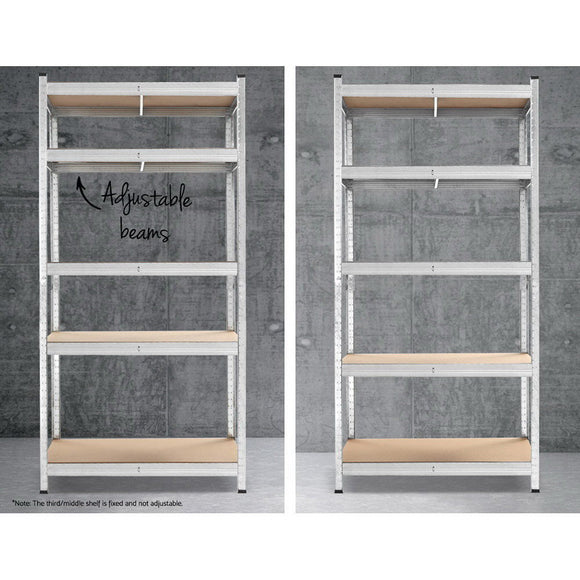 Giantz 5x1.8M Garage Shelving Warehouse Rack Pallet Racking Storage Shelf Silver - RnR Galore