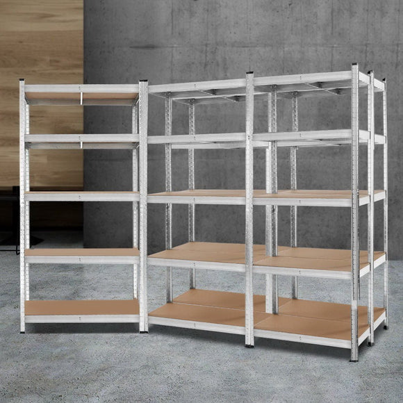 Giantz 5x1.8M Garage Shelving Warehouse Rack Pallet Racking Storage Shelf Silver - RnR Galore