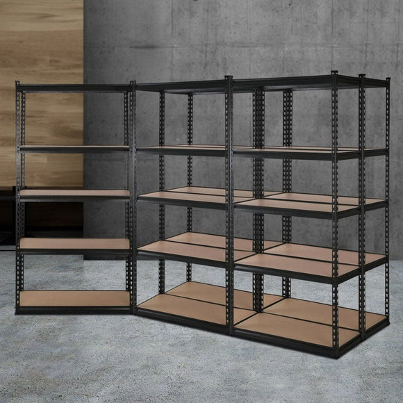Giantz 5x1.8M Garage Shelving Warehouse Rack Pallet Racking Storage Shelve Black - RnR Galore