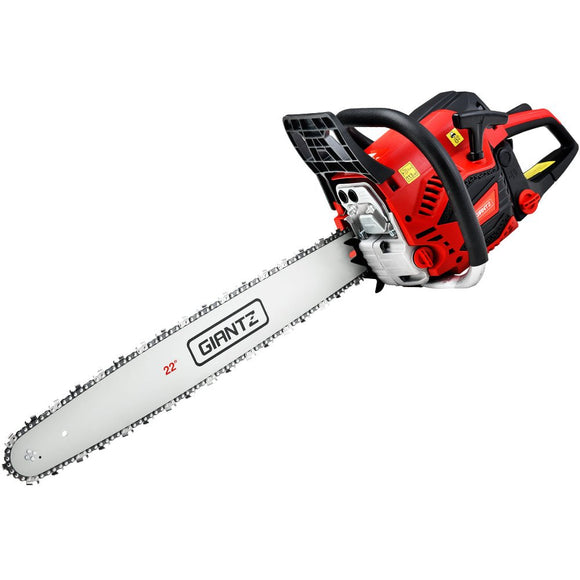 Giantz Chainsaw Petrol 58CC 22" Bar Commercial E - Start Pruning Chain Saw,Giantz Chainsaw Petrol 58CC 22" Bar Commercial E - Start Pruning Chain Saw 4.2HP - RnR Galore